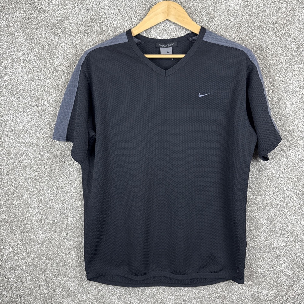 Nike Sphere Men's Gray Black Short Sleeve Athletic Shirt Size XL
